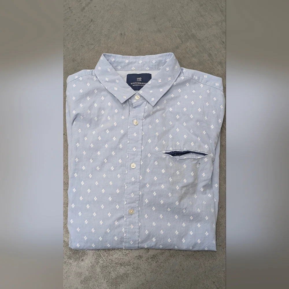Scotch And Soda Long Sleeve Button Down Patterned Shirt, Large - Picture 15 of 15
